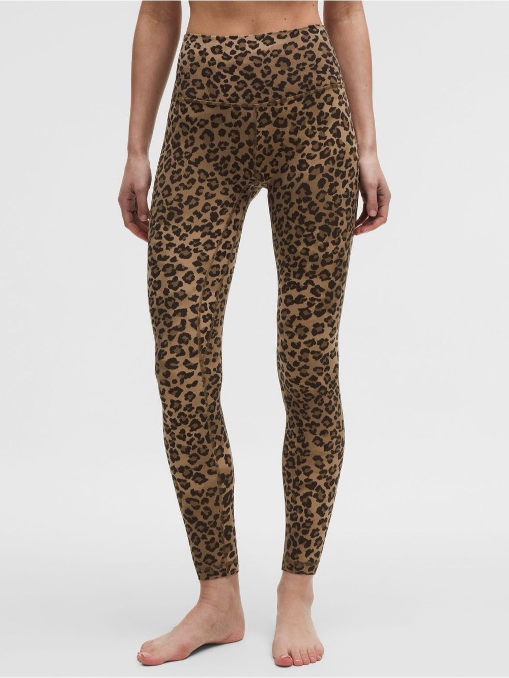 lululemon athletica High-Waist Leopard Print Leggings - Brown/Black small - Picture 2 of 3